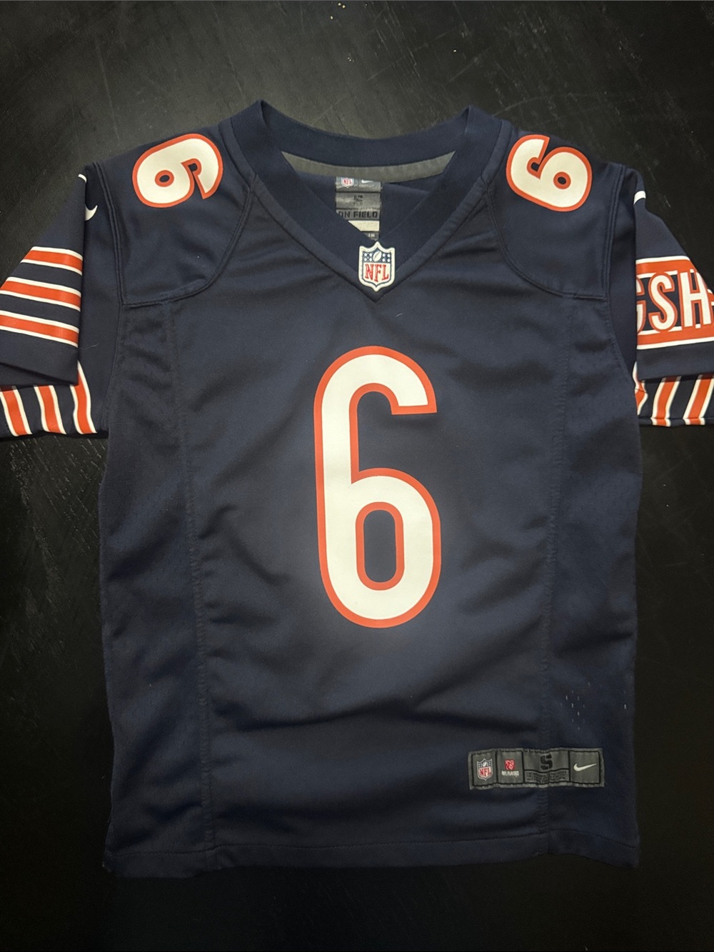 NFL Navy and Orange #6 Cutler Football Jersey